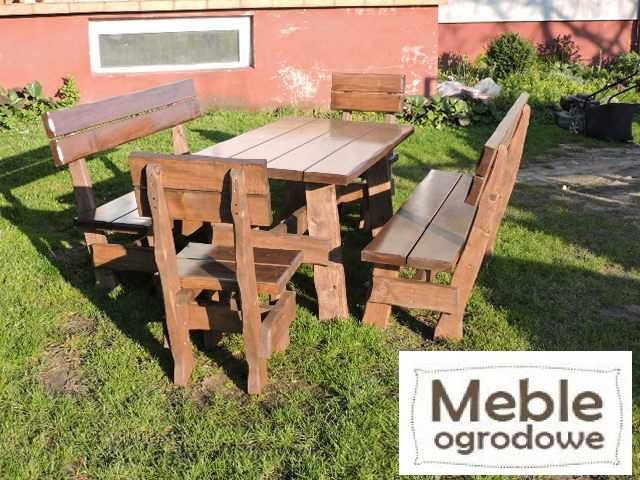Zestaw Mebli Ogrodowych Drewniany Solidny Producent Stół Krzesła Ławki