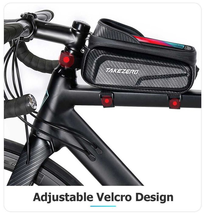 Sakwa rowerowa przednia na ramę uchwyt na telefon do 6,8 cala poj 1,5L