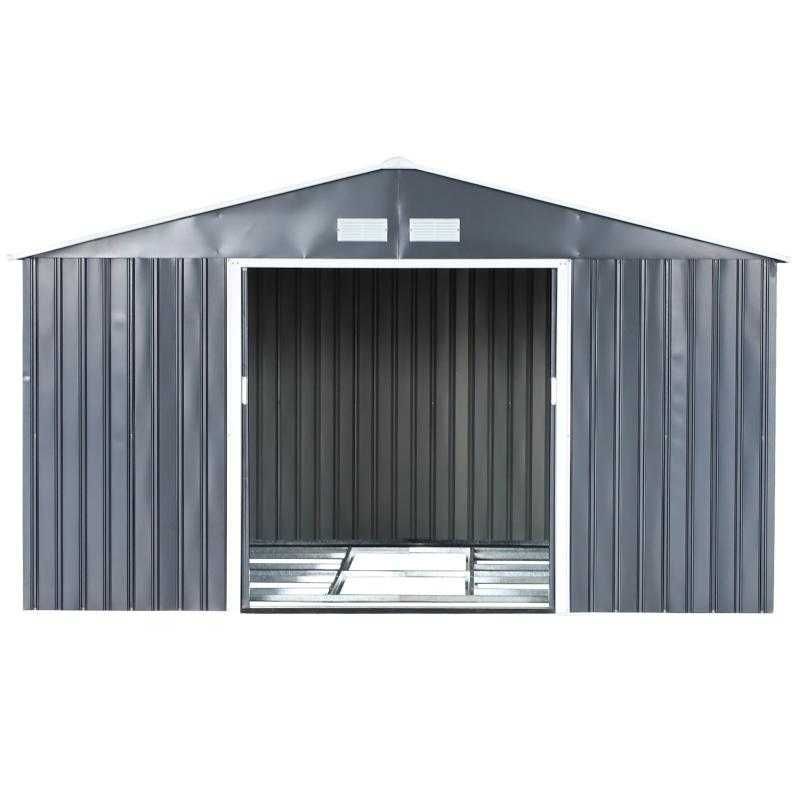 ABRIGO 340X382X200CM COM PORTA DESLIZANTE DUPLA AÇO GALVANIZADO