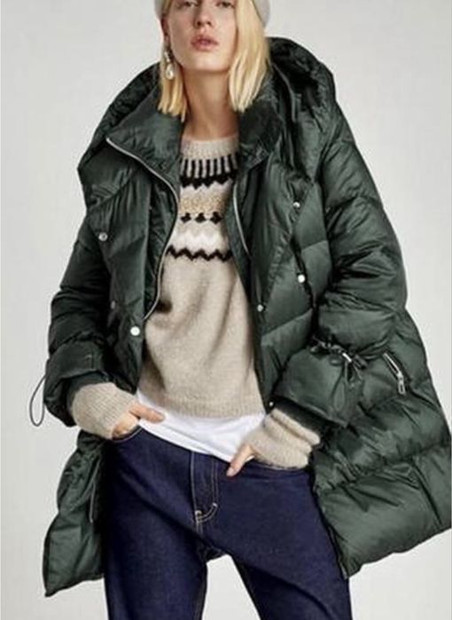 Смарагдовий пуховик, куртка на пуху Zarа