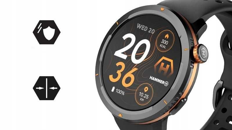 ZEGAREK HAMMER  Smartwatch MĘSKI Wodoodporny SPORT Amoled  GPS PL