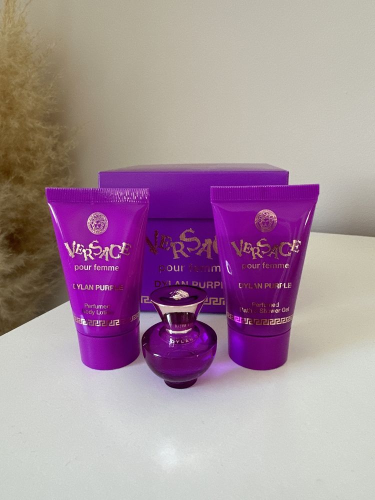 Versace Dylan Purple edp zestaw balsam zel pod prysznic