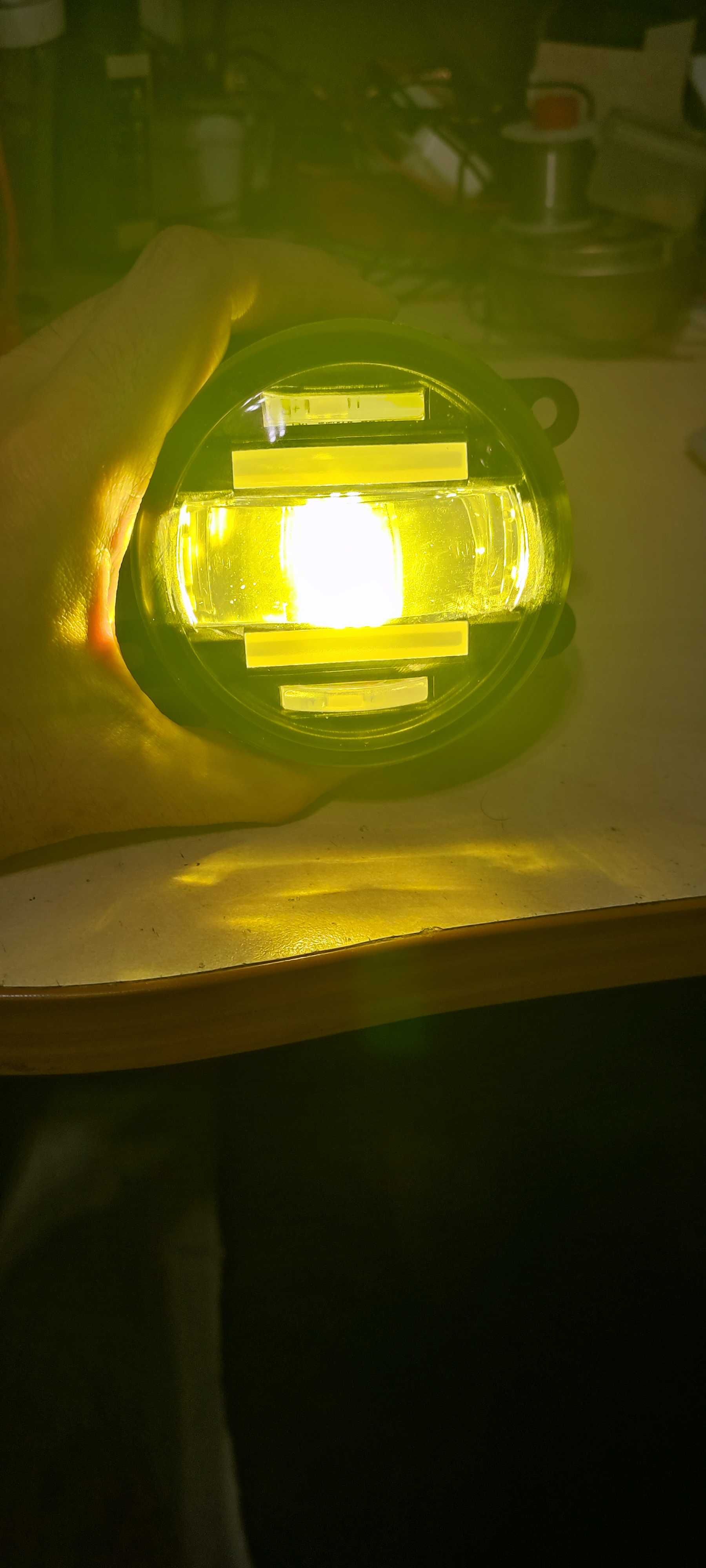 Дхо+ПТФ LED 2 шт білий +жовтий в алюмін Корпусе. Дуже добротні