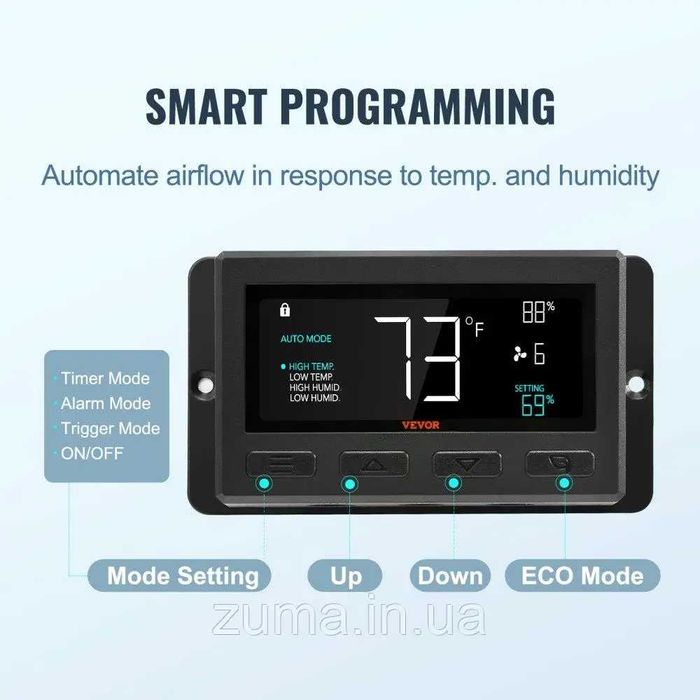 VEVOR Вытяжной вентилятор  305 мм с дистанционным управлением