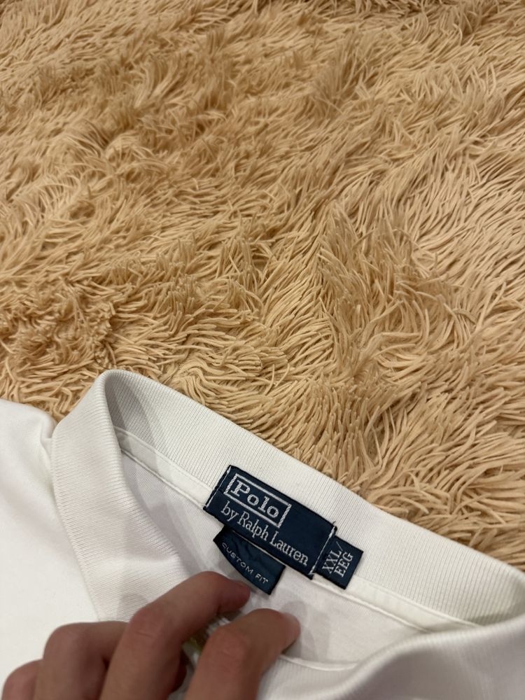 Белая поло футболка polo ralph lauren ральф лорен оригинал xxl 2xl