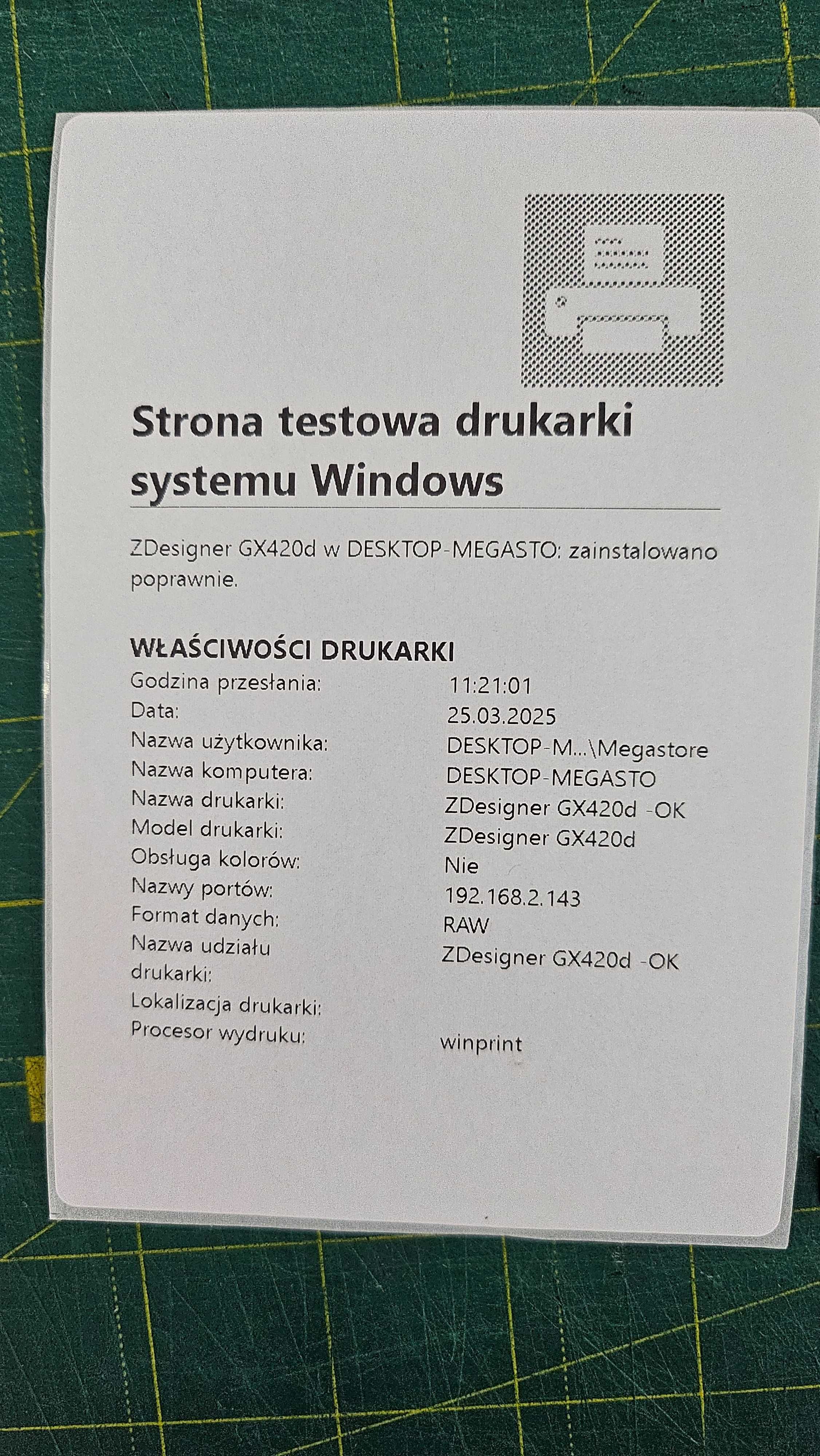 Drukarka ZEBRA GX420d z gilotyną, obcinacz
