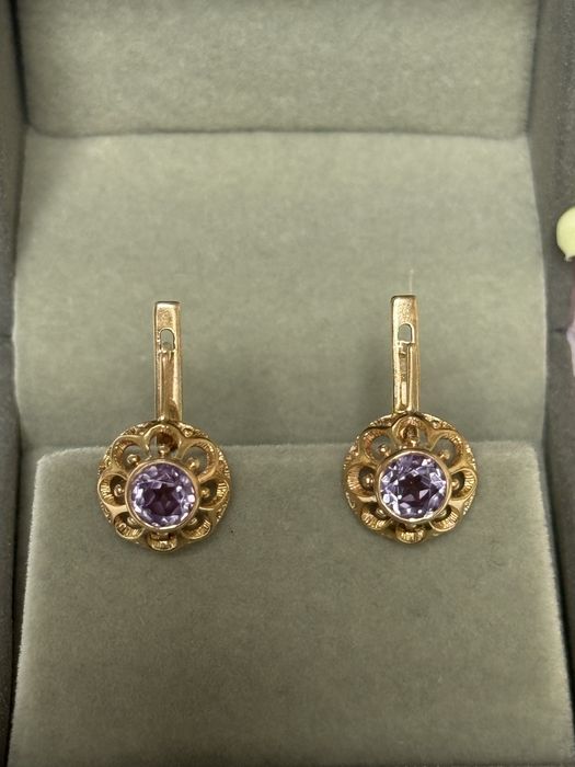 Золотые серьги 583 пробы СЮЗ