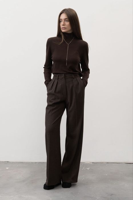 Якісні теплі шоколадні палаццо з вовною