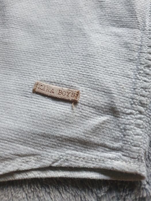 Koszula elegancka ze stójką bawełniana beżowa Zara Boys 116/122cm
