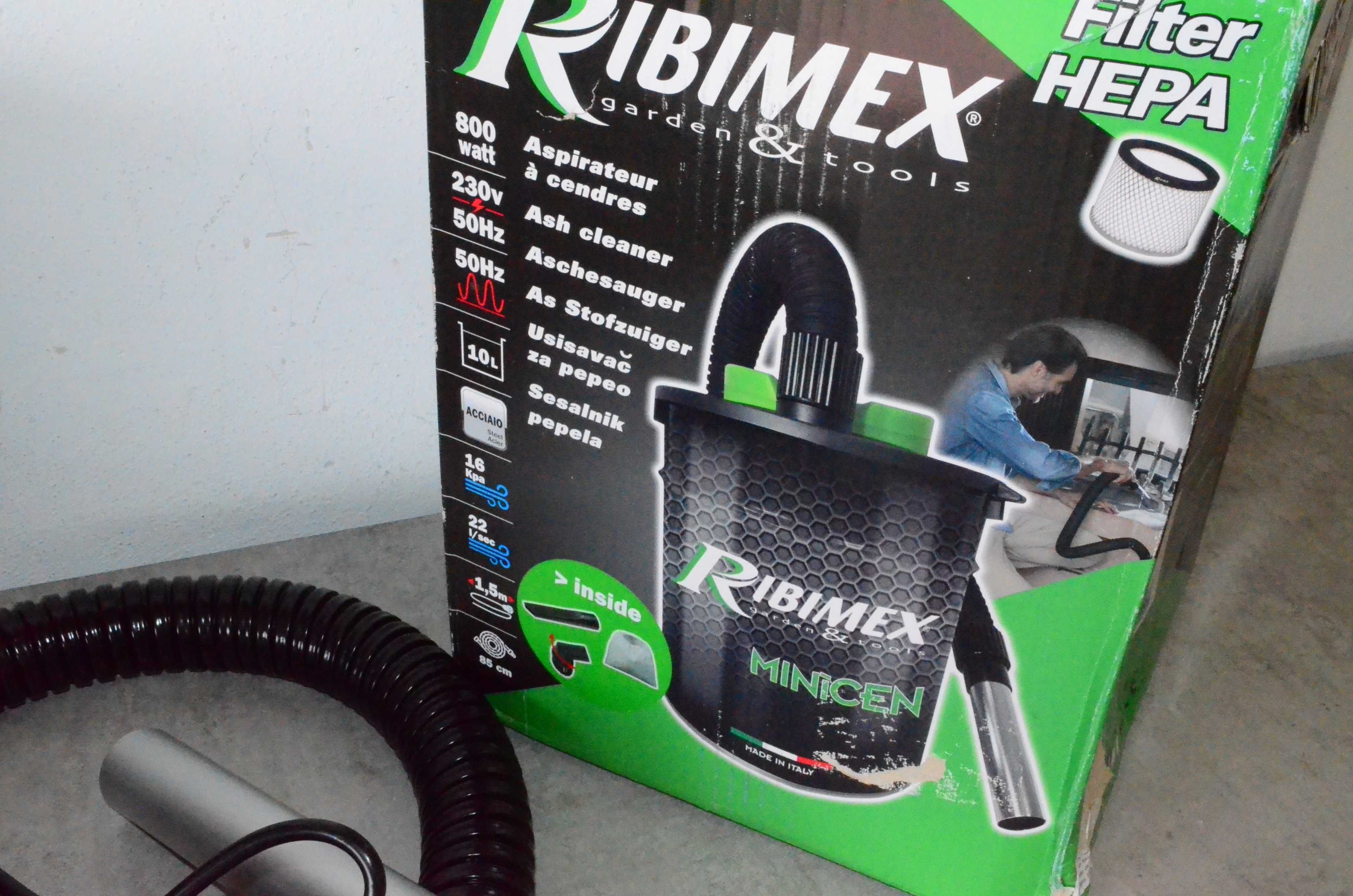 Odkurzacz do popiołu 10L 800W Ribimex Minicen z filtrem HEPA