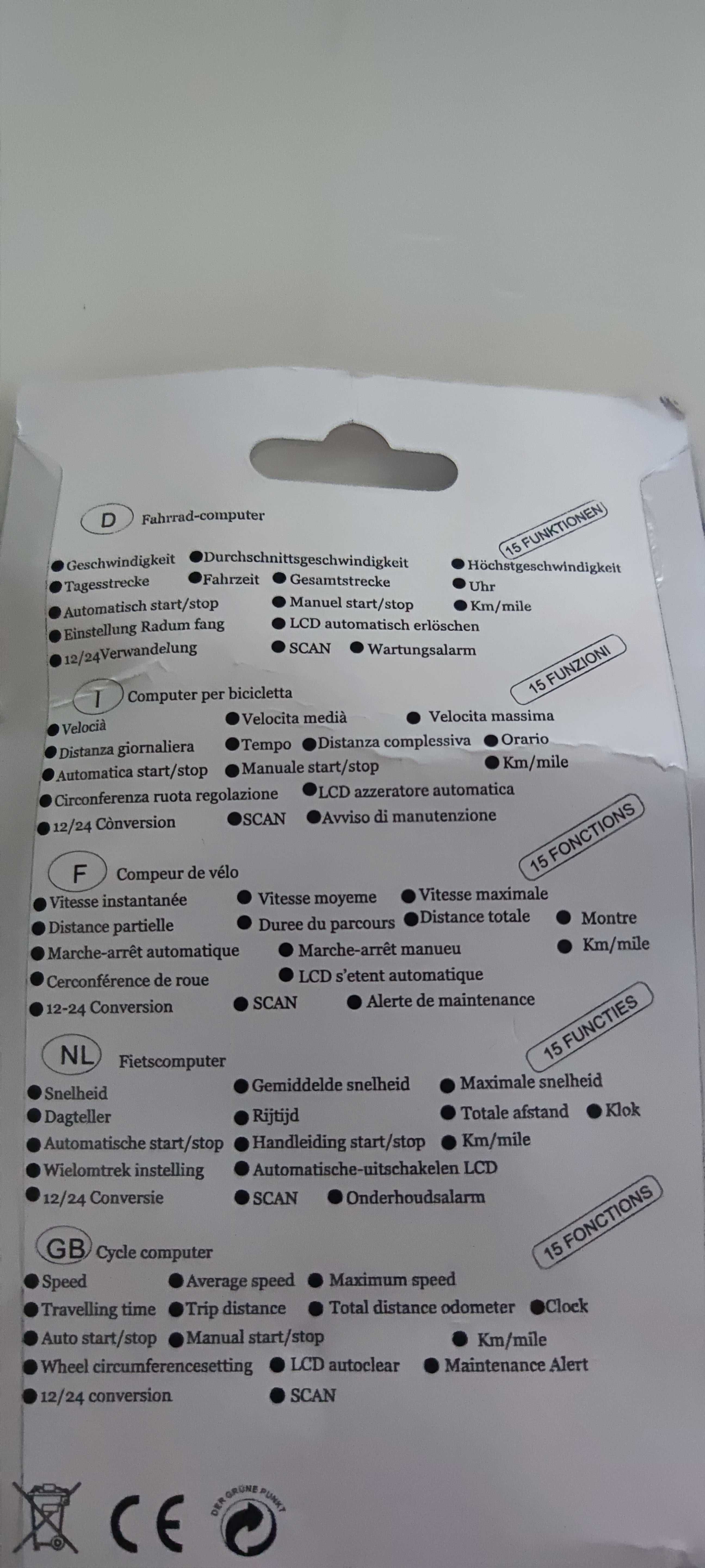 Licznik rowerowy  JOY-587, prędkościomierz 15-funkcji, prosty, kablowy