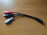 Przjeściówka mini jack 3,5mm - 3 x cinch RCA