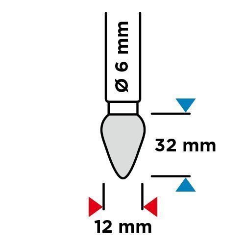 Frez Do Metalu Hm, Typ H (Płomieniowy), 12 X 32 Mm, Trzpień 6 X 45 Mm