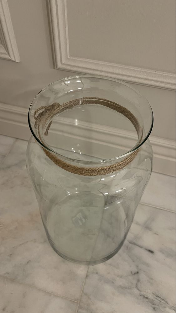 Las w słoiku, szklany słoik wazon z ozdobą h 36 cm