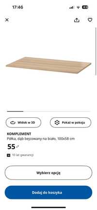 Półka Ikea nowe 3 szt komplement