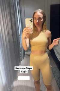 Костюм комплект топ і шорти велосипедки ZARA розмір XS - S