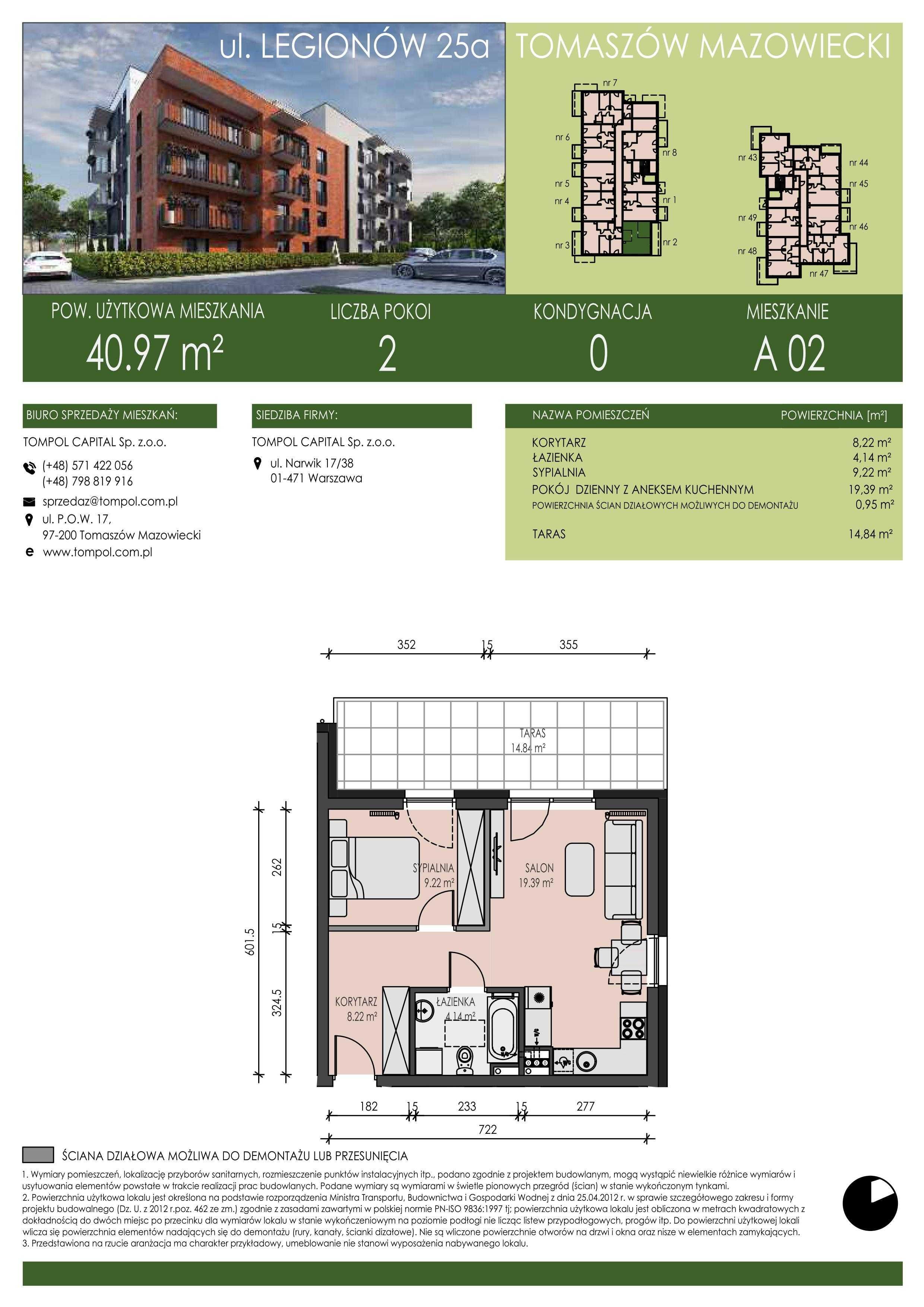 Apartamenty Legionów | mieszkanie 2-pok. | 40,97m2