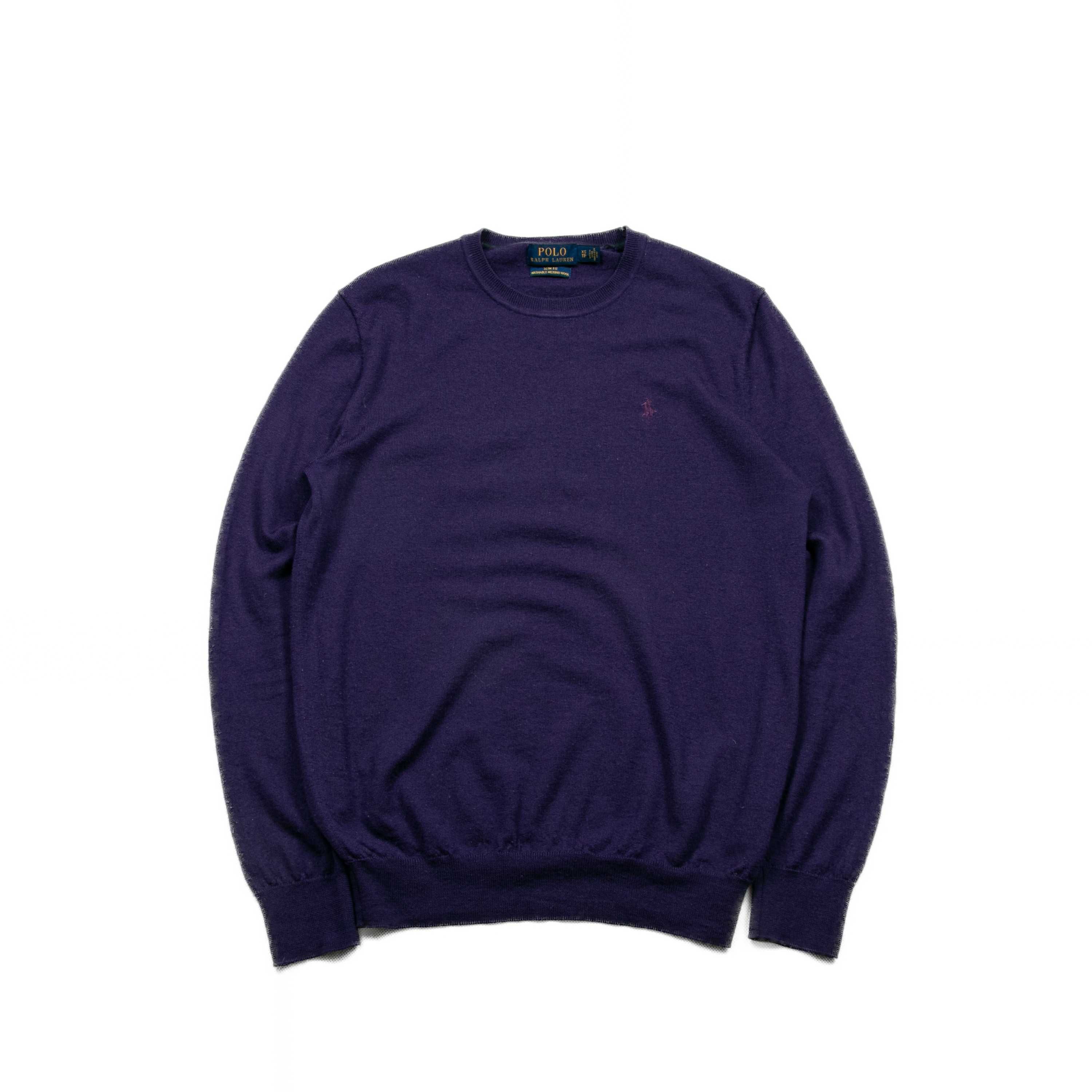 Ralph Lauren slim fit washable merino wool sweter wełniany XS