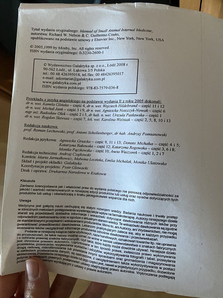 Choroby wewnętrzne małych zwierząt