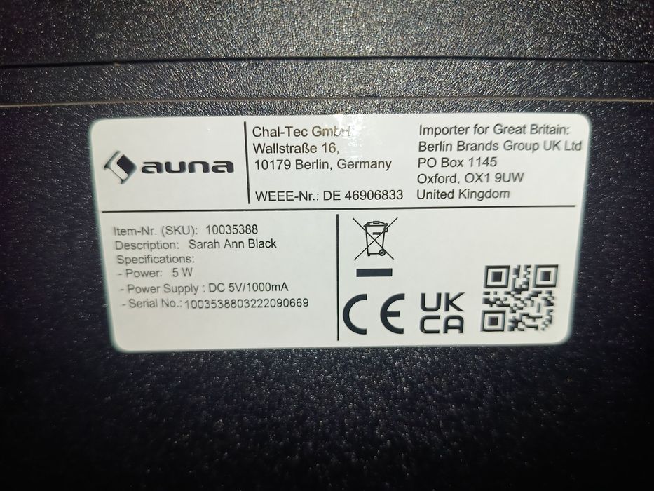 Auna Sarah Ann gramofon Bluetooth retro