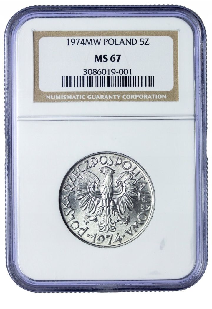 5 zl 1974 Rybak grading NGC Ms67