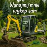 Wynajem mini koparki z lawetą WACKER NEUSON usługi koparką Minikoparka