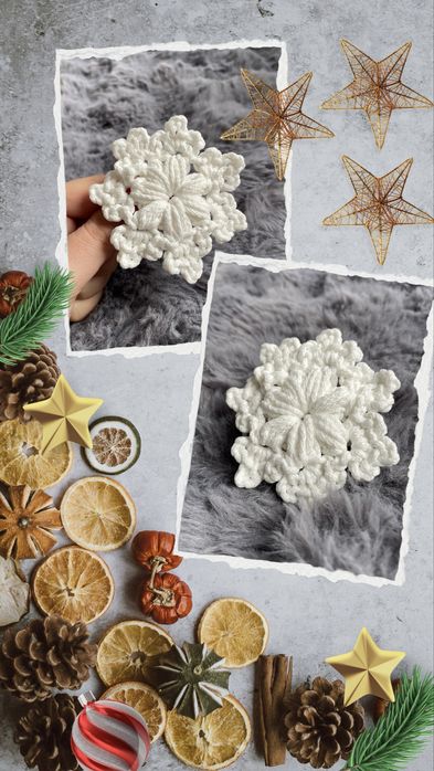 Szydełkowa śnieżynka - gwiazdka na choinkę