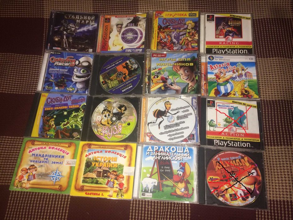 Комплект (32шт) ігор для PlayStation-1 та РС Інф на фото