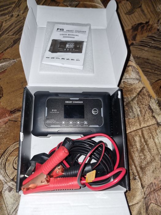 Automatyczny Inteligentny Prostownik Łładowarka+ LCD 12V/24V