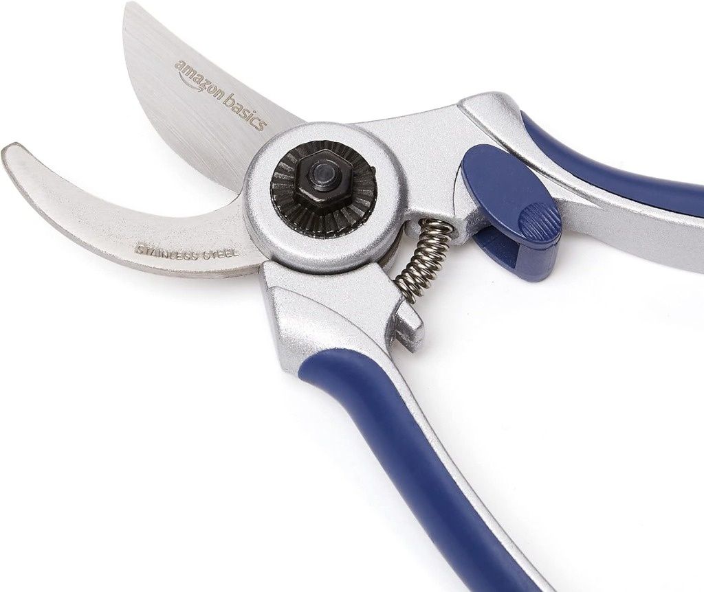Nożyce do przycinania Amazon Basics 7" ze stali, niebieskie