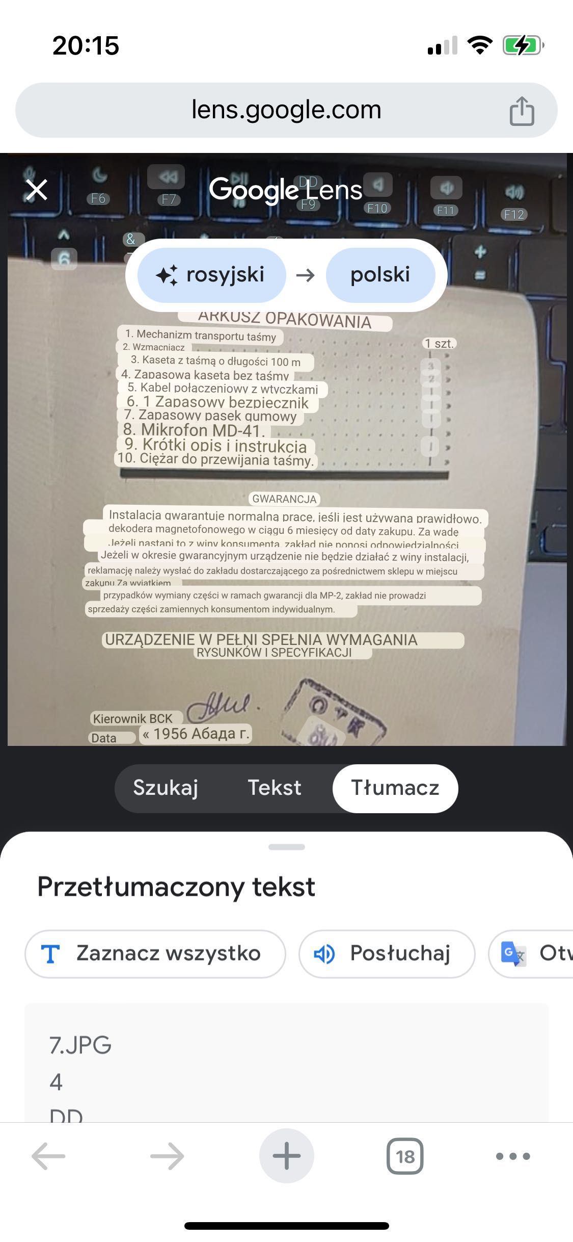 Nakładka taśmowa na adapter ZSSR