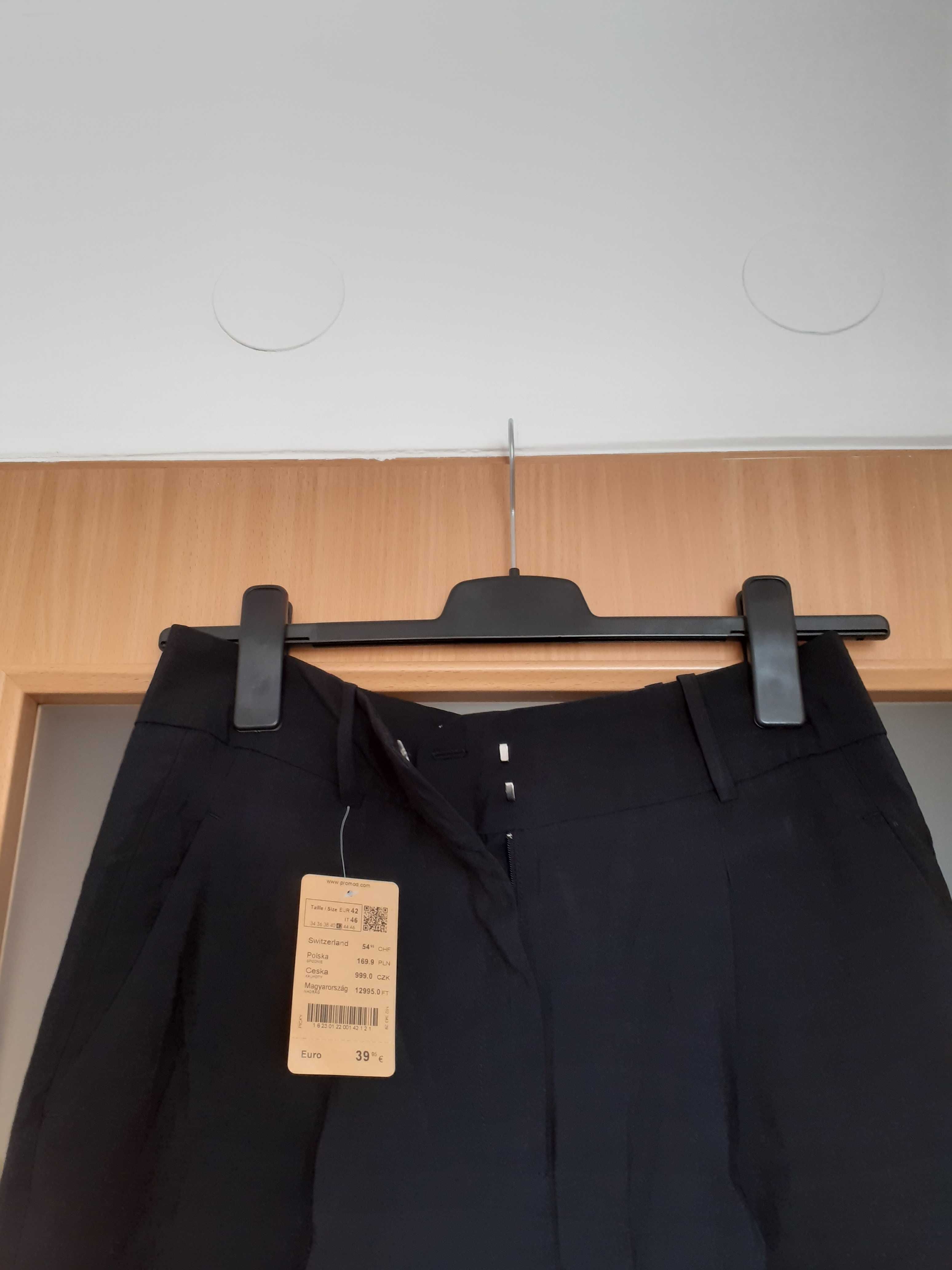 PROMOD - NOWE czarne spodnie damskie z modalu r.42
