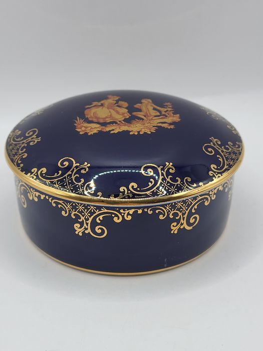 Porcelanowa szkatułka Limoges 22 kt złoto