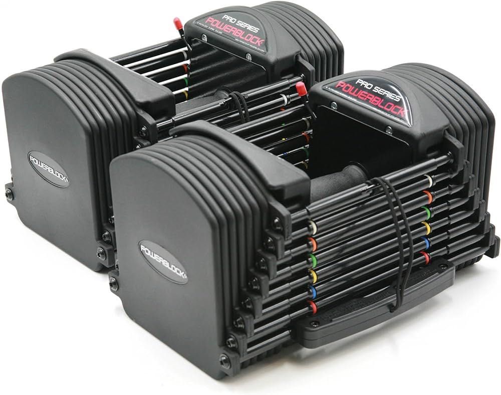 Conjunto Halteres Powerblock Pro-exp (22.5kg cada, expansíveis)