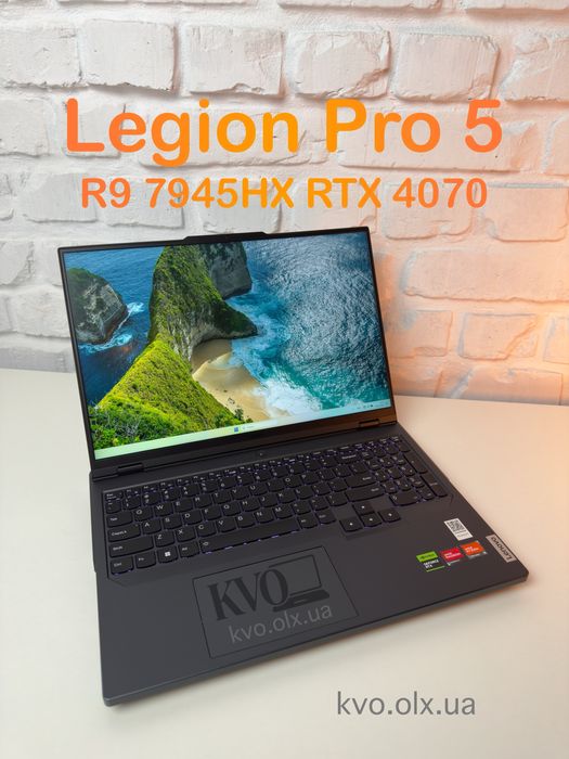 Legion Pro 5 16' QHD+ 240hz, R9 7945HX, RTX 4070, 32GB RAM, SSD 1TB