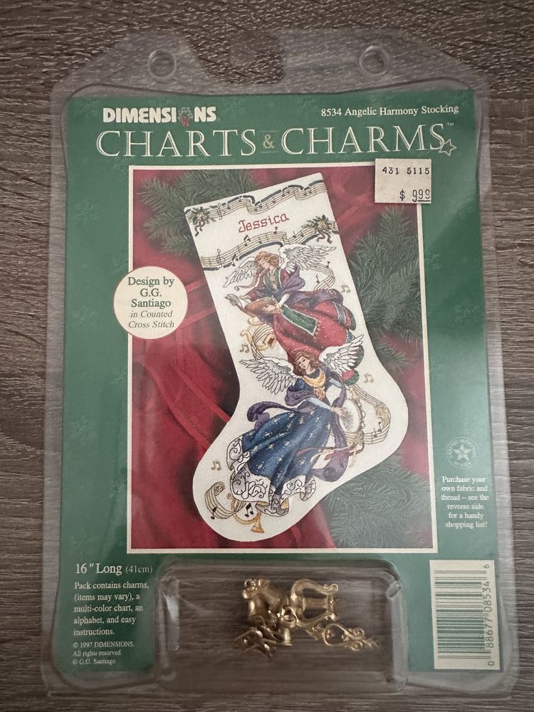 Dimensions Angelic Harmony Stocking 8534 Charts & Charms