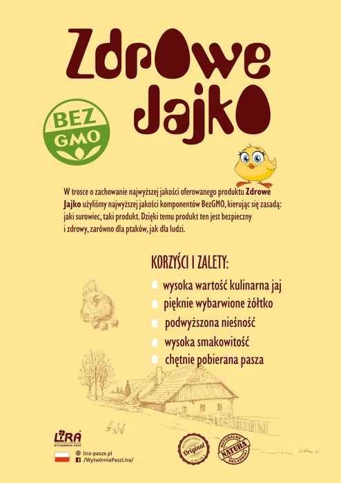 Zdrowe jajko - pasza dla kur niosek. Wsparcie zdrowia 59 zł/25kg