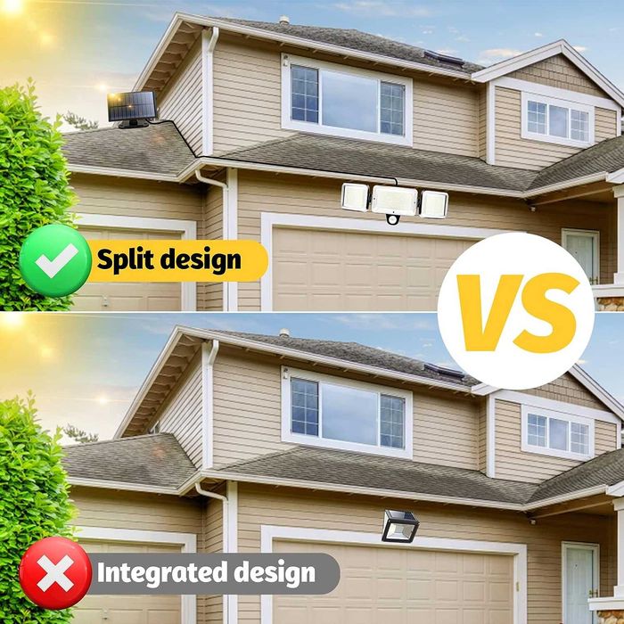Lâmpada luz com Painel Solar sensor movimento exterior Garagem Jardim