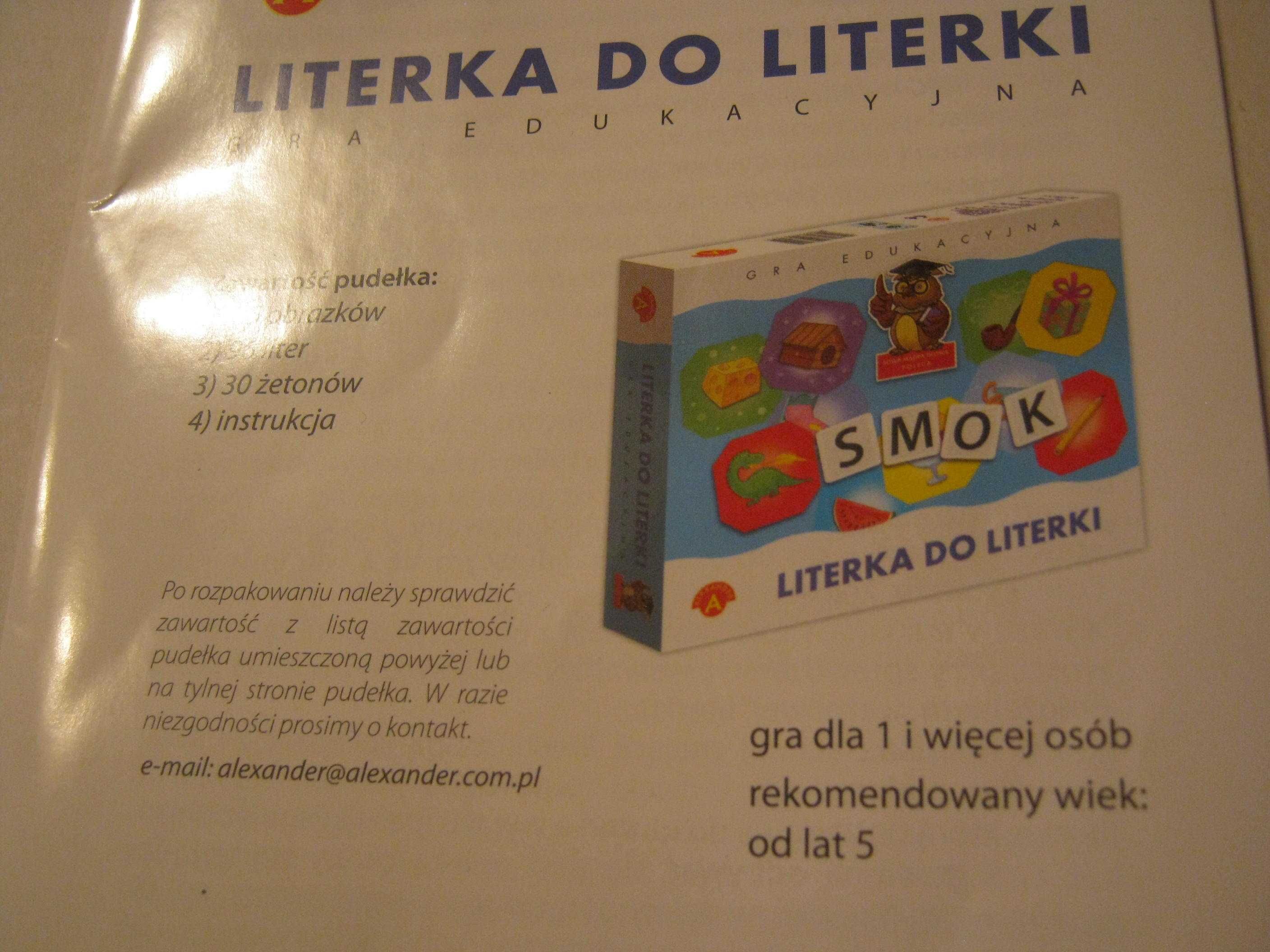 Gra Literka do literki SMOK -nowa