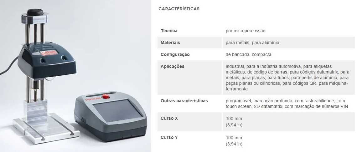 Máquina de marcação por micropercussão PRYOR MarkMate 4000