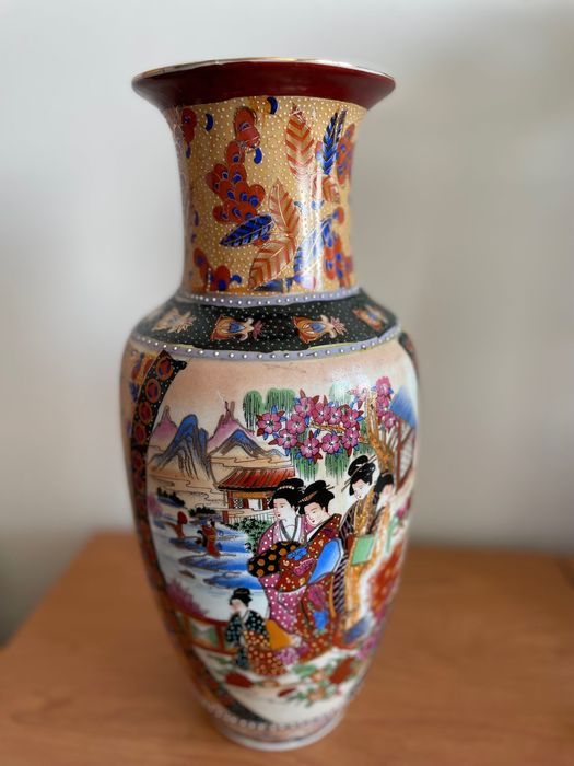 Wazon ceramiczny retro japoński duży