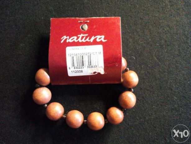 Natura original pulseira bracelete bijuteria contas de madeira - NOVO