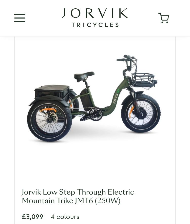 Rower elektryczny trójkołowy Jorvik MT JMT6-2 250W zielony