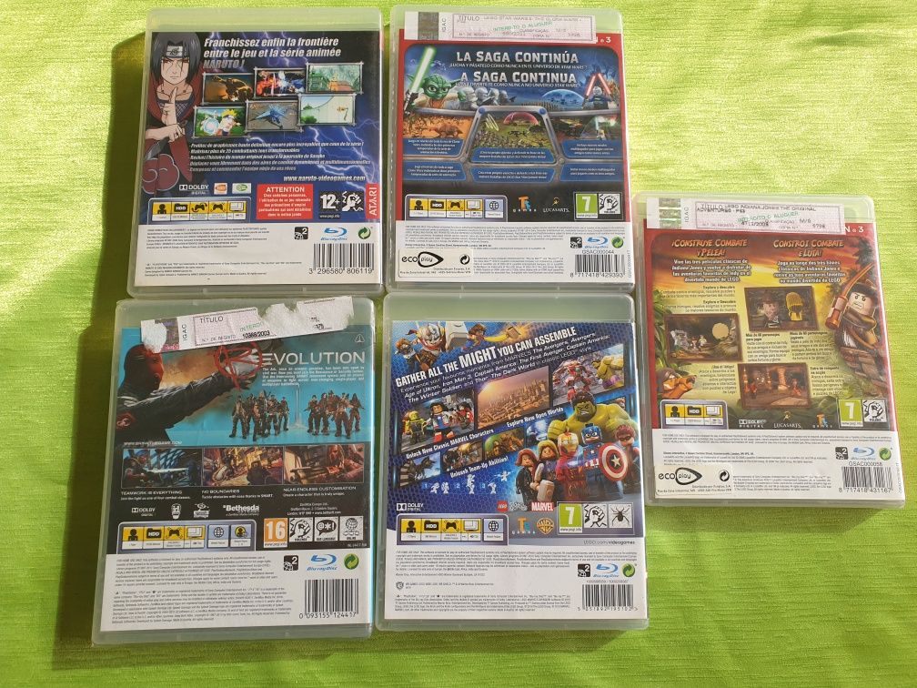 Jogos PS3 - Brink. Naruto storm. Lego indiana Jones. Jogos lego