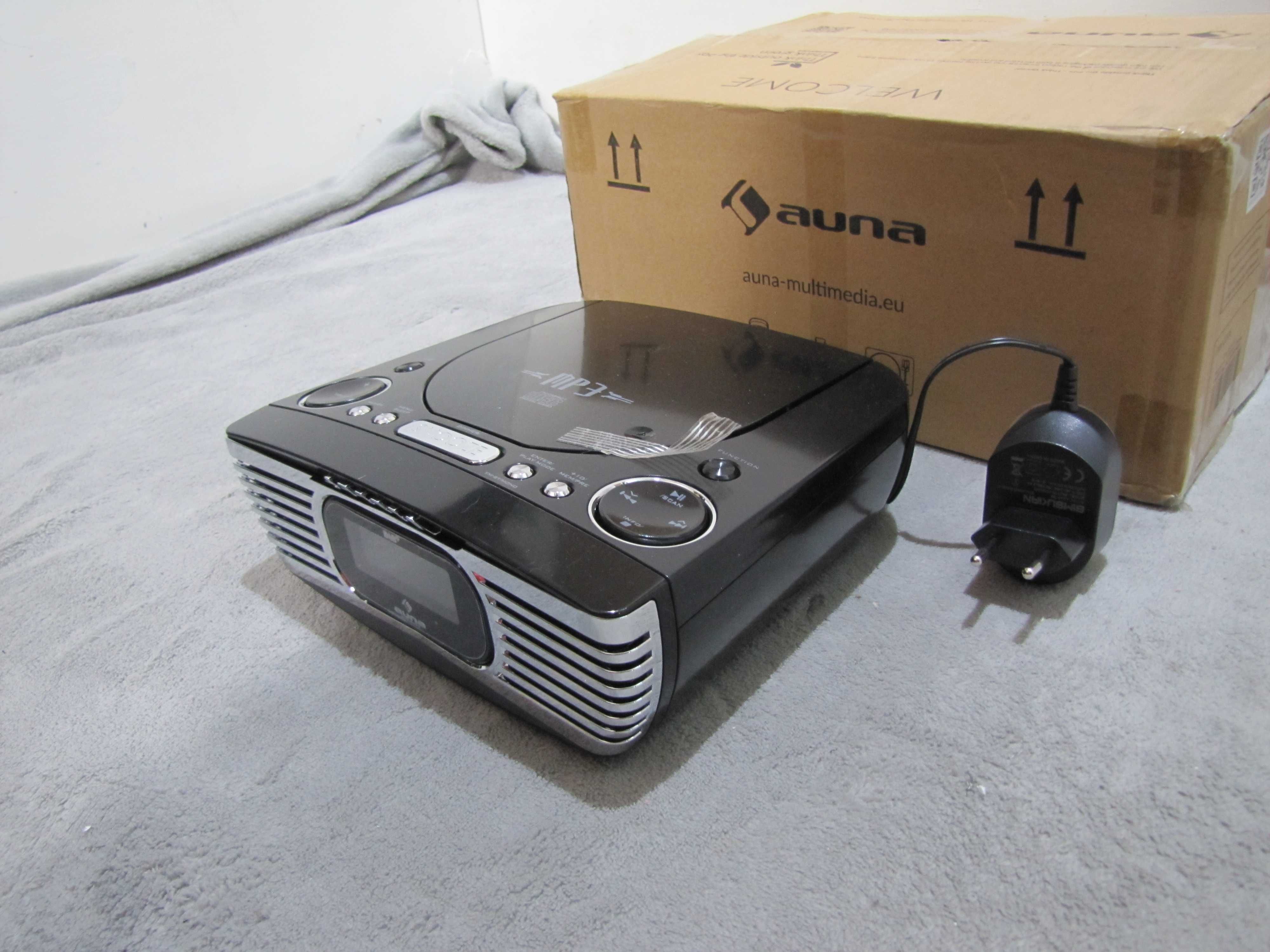Radiobudzik radio CD odtwarzacz DAB+/FM retro Auna czarny