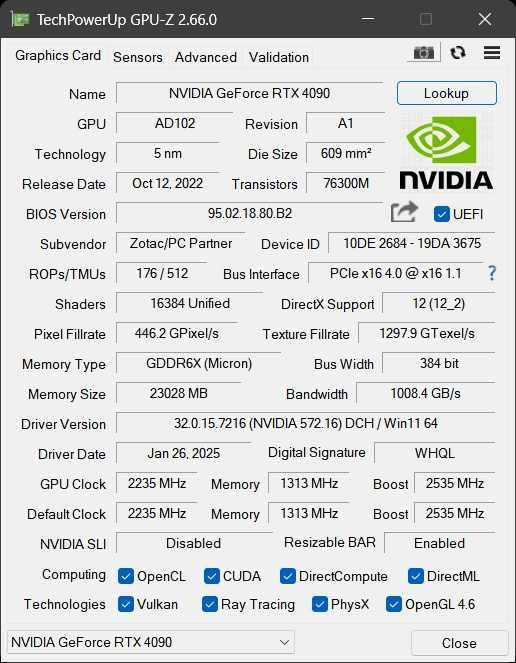 NVIDIA GeForce RTX 4090 Zotac Trinity OC | biała