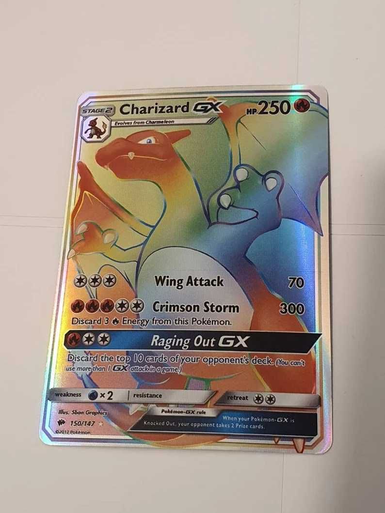 carta pokémom charizard rainbow edition limited edition