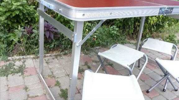 Складной стол для пикника, стіл для пікніка + стільці (коричневый)