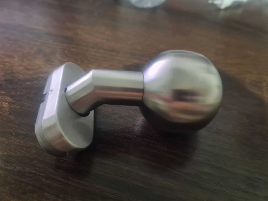 Gałka drzwiowa do furtki, owalny szyld, stal nierdzewna