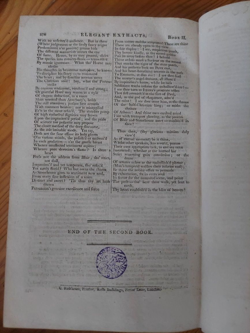Книга Elegant Extracts 1809 года